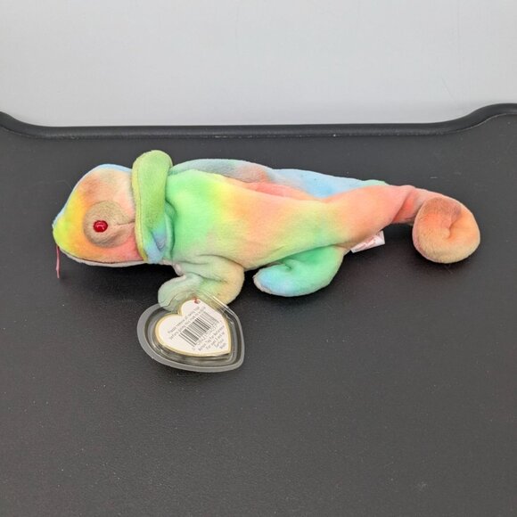 Vintage TY The Beanie Babies Rainbow The Iguana Lizard Stuffed Animal Soft 1997 - Picture 1 of 8